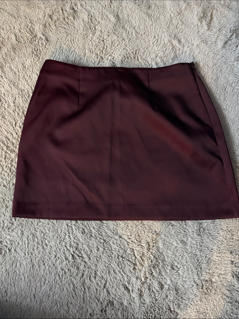 Maroon Satin Skirt